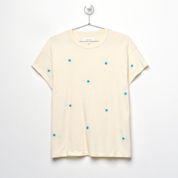 The Great's Boxy Crew in Cream with blue Wishweed Embroidery size 0 - Picture 3 of 12